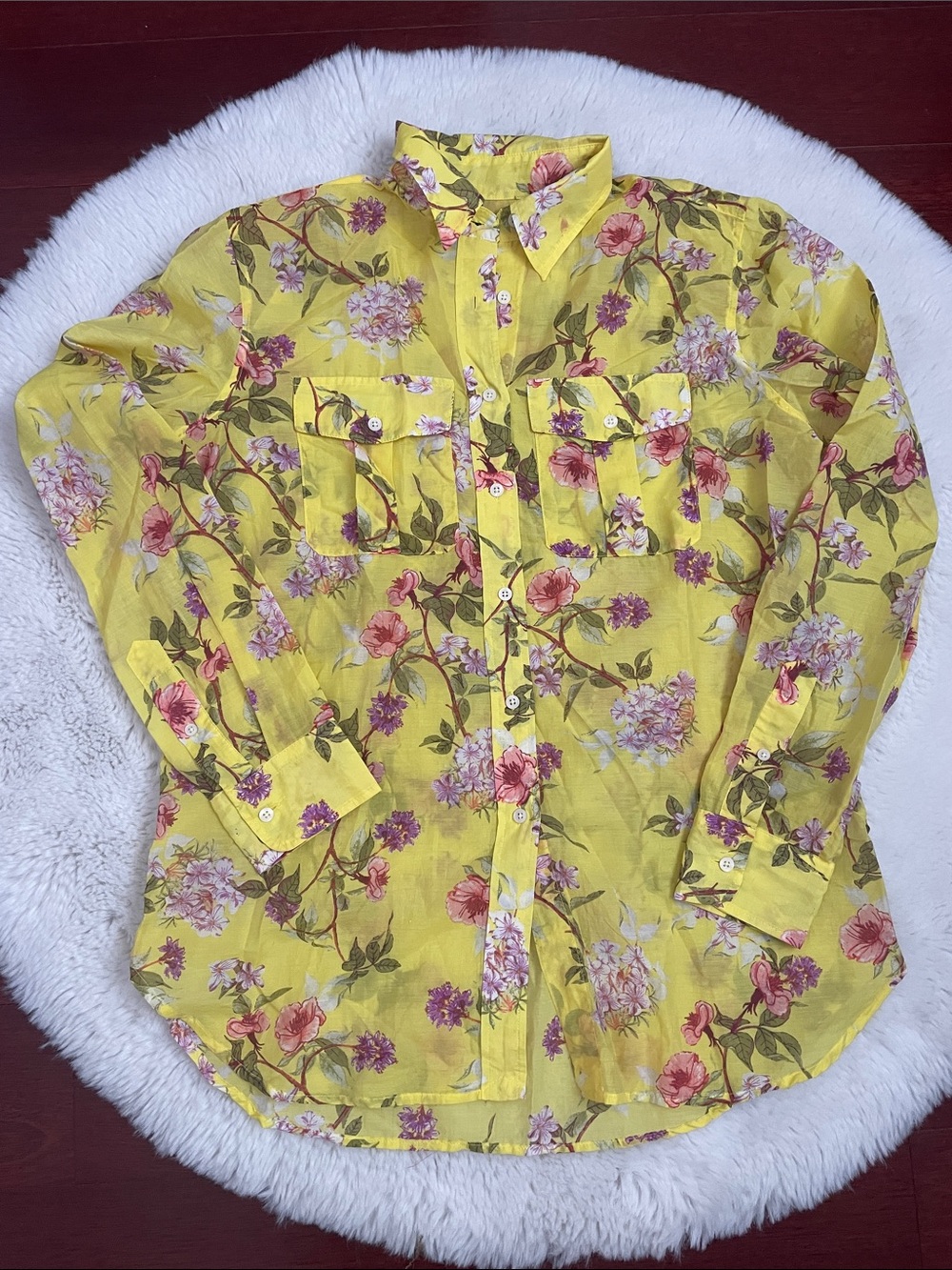 Lauren Ralph Lauren Yellow Floral Button-Down Shirt